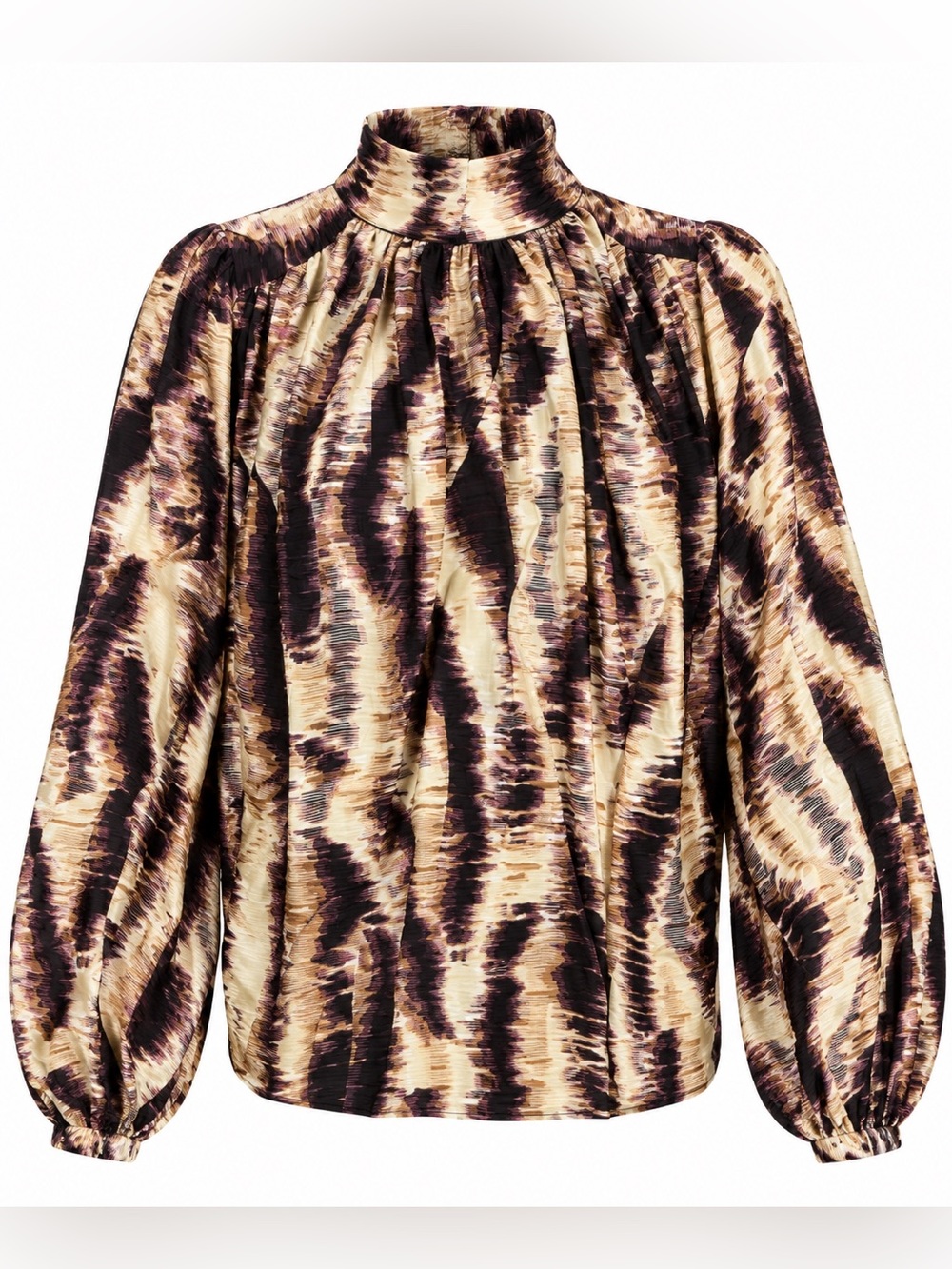 Banana Republic flowy sleeves abstract print high neck blouse 

size small